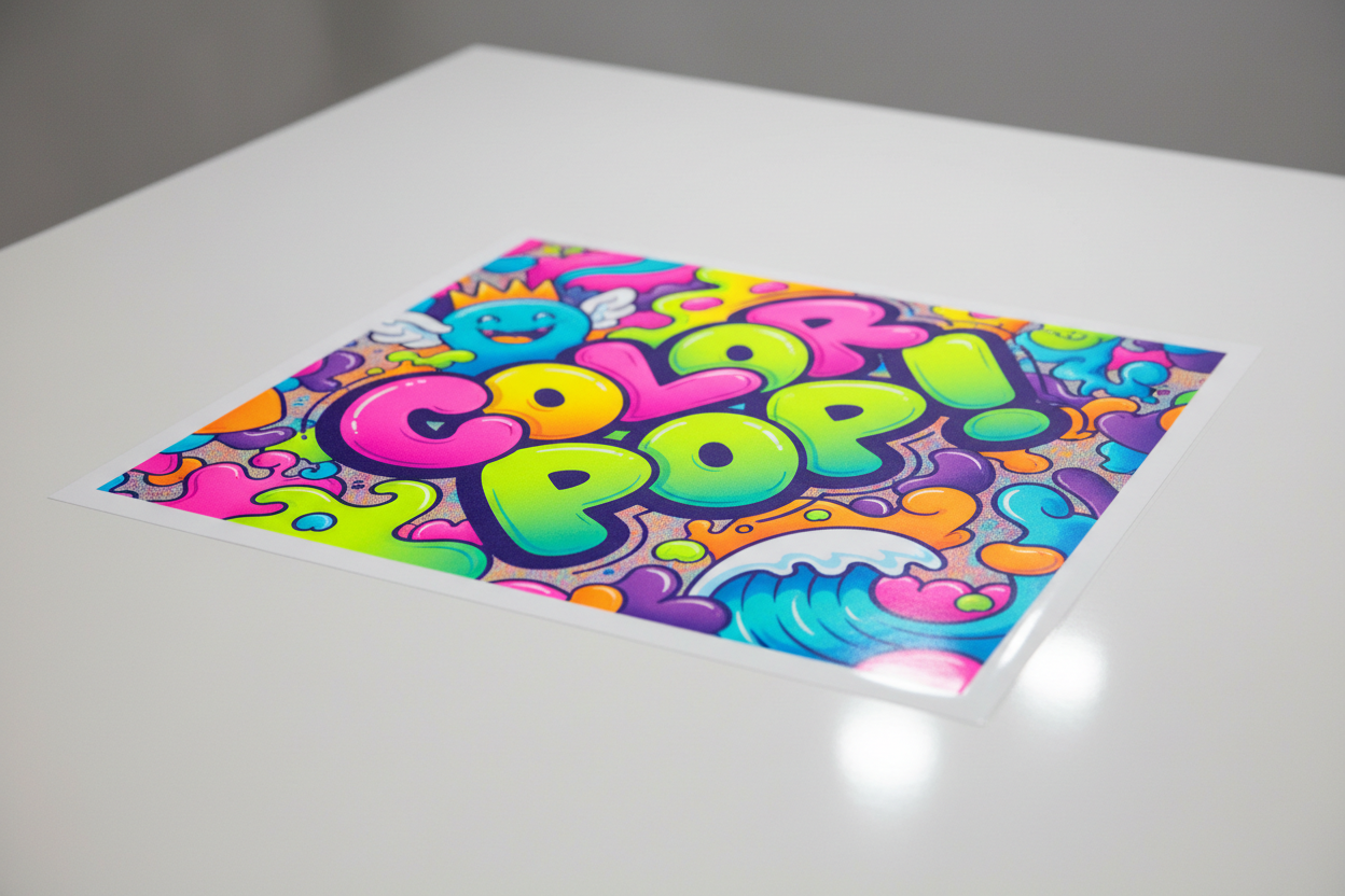 a brightly colored dtf transfer film